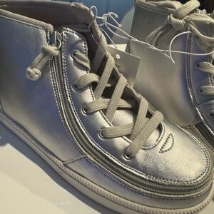 Billy Silver High-Top Sneakers NWT Size 4